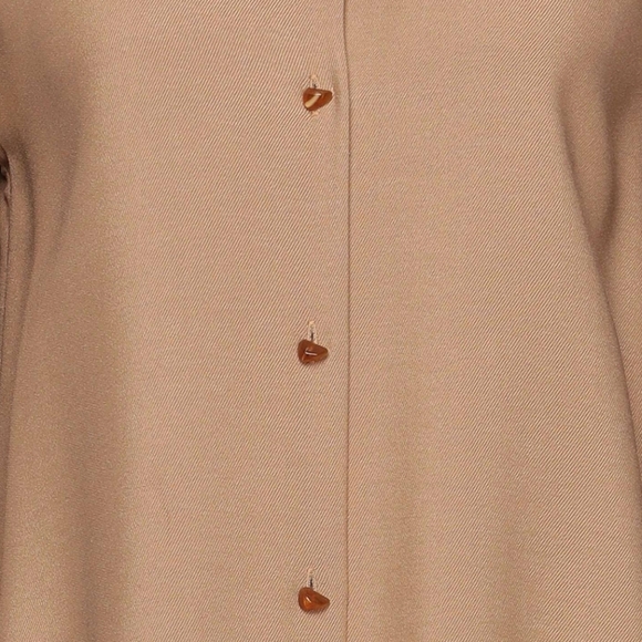 VINCE Twill Button Down Dress Shirt Size L Large Camel Tan Beige - Picture 4 of 7